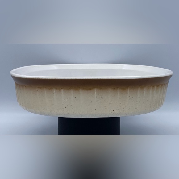 Vintage Corningware Oval French Bisque Open Roaster 2 1/2qt - Picture 4 of 12